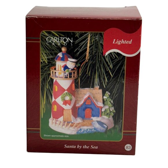 Carlton Cards Vintage 2001 Santa By The Sea Lighted Christmas Decoration - Picture 8 of 8